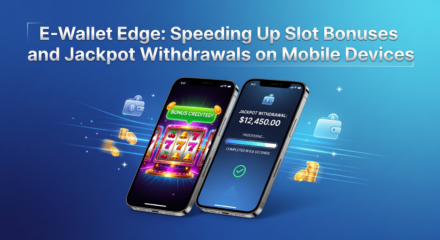 Mobilgerät mit E-Wallet-App und Slot-Jackpot-Benachrichtigung auf dem Bildschirm, die eine schnelle Auszahlung symbolisiert
