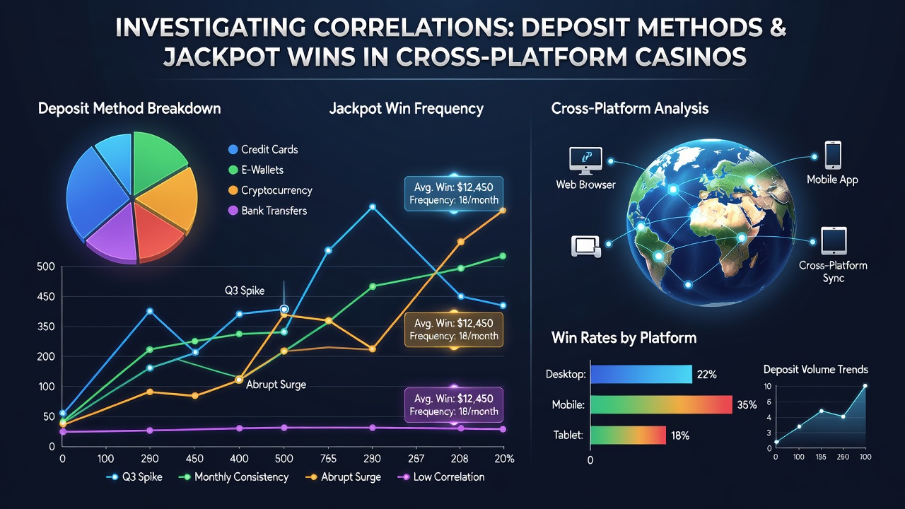 Datenvisualisierung zu Einzahlungsmethoden und Jackpot-Statistiken in Casino-Umgebungen